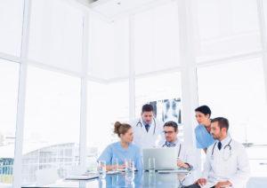 Expert doctors working as team